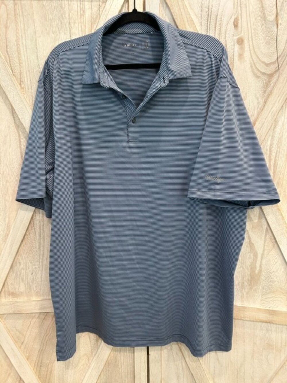 Walter Hagen Performance Golf Polo Men's XXL Blue Stripe Moisture Wicking